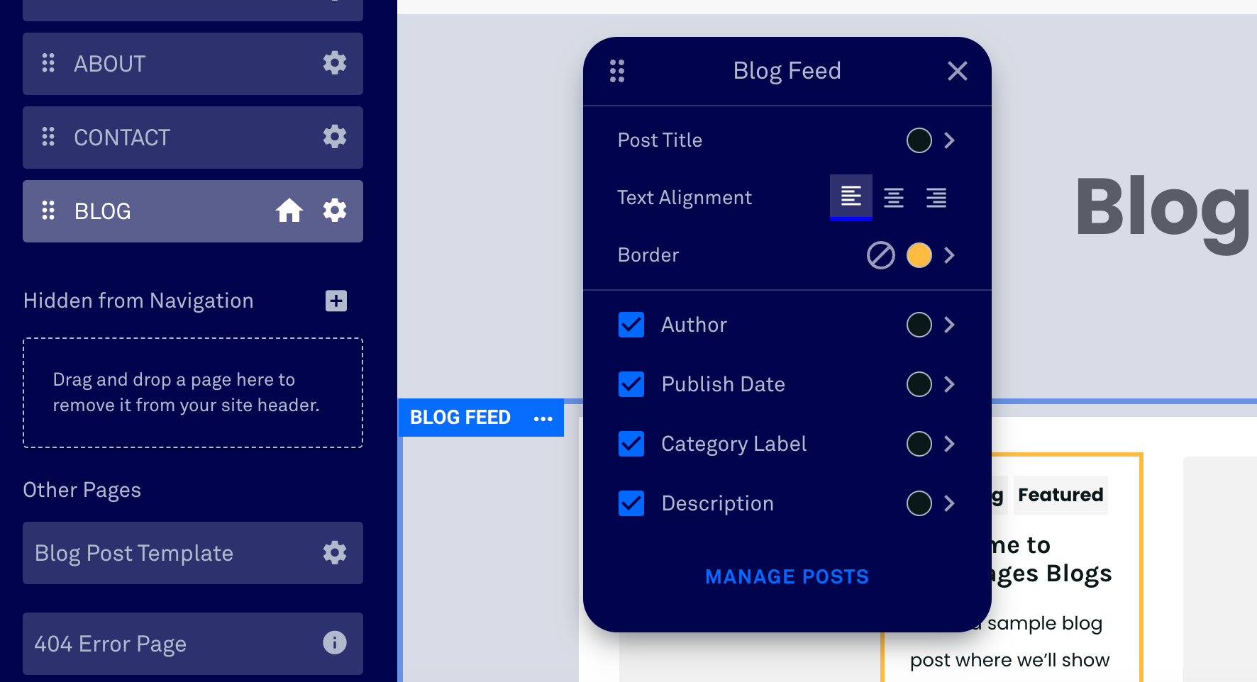 Blogs Post Template Feed Widget